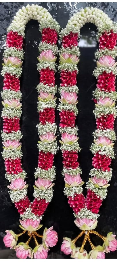 lotus, gypsy, Red rose petals malai 2 piece