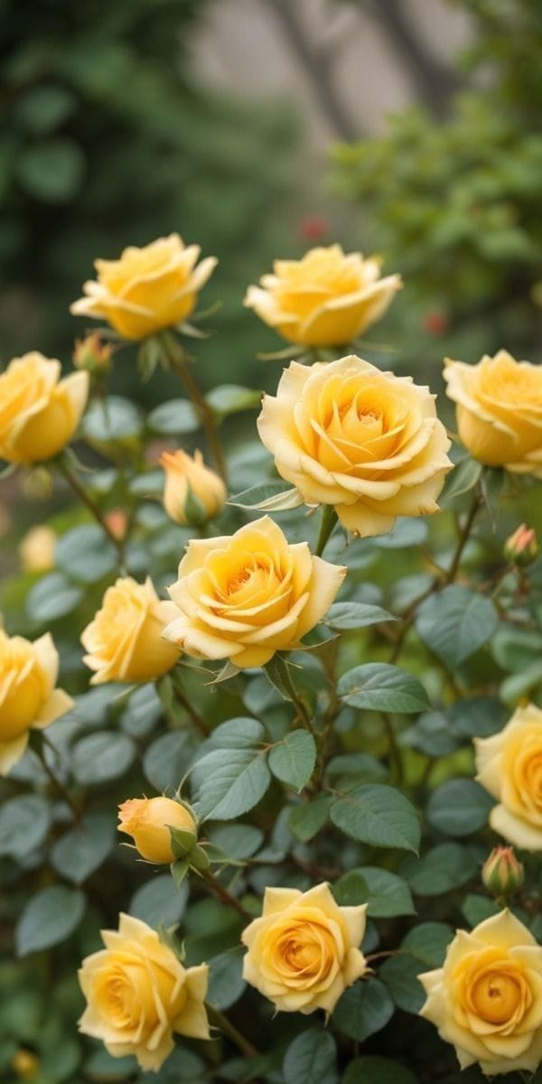 Yellow colour rose button small